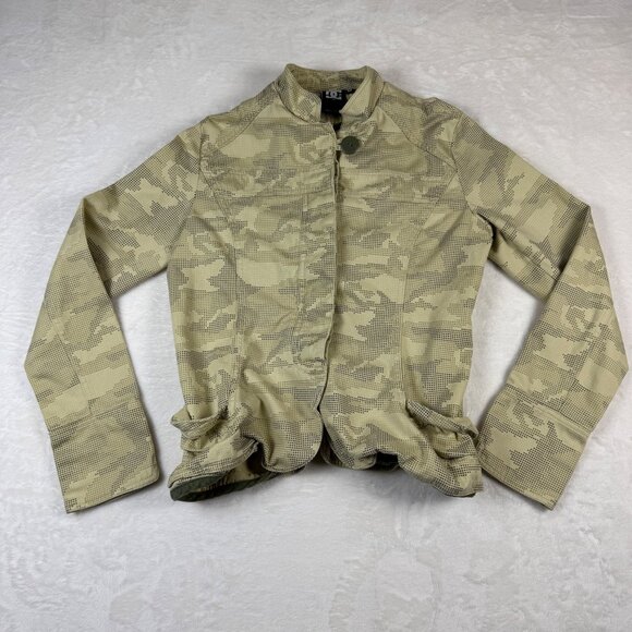 DC Shoes Military Jacket Beige Women's M Utility Camo Pockets - Picture 1 of 10
